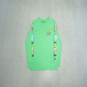 Chrome Hearts Yellow Letter Print Logo T-Shirt - Green Long Sleeve